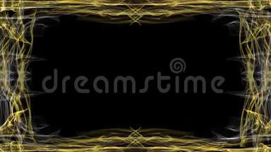 黑色背景上优雅豪华的金色框架。 动画框架为自己的标题和标题或其他信息。
